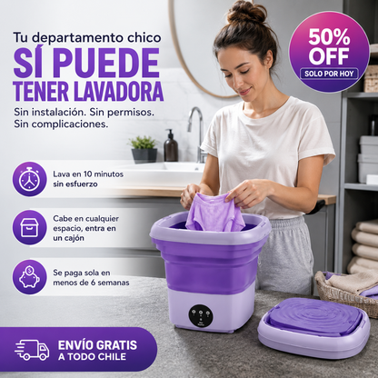 🧺 MiniWash™ | La Mini Lavadora Plegable que Lava, Centrifuga y Ahorra Espacio