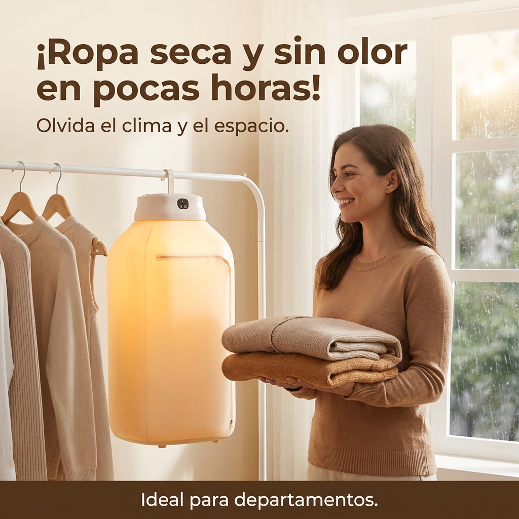 Descubre el Combo Perfecto:  Secadora Portátil Plegable + Mini Lavadora Portátil y Pastillas limpiadoras GRATIS