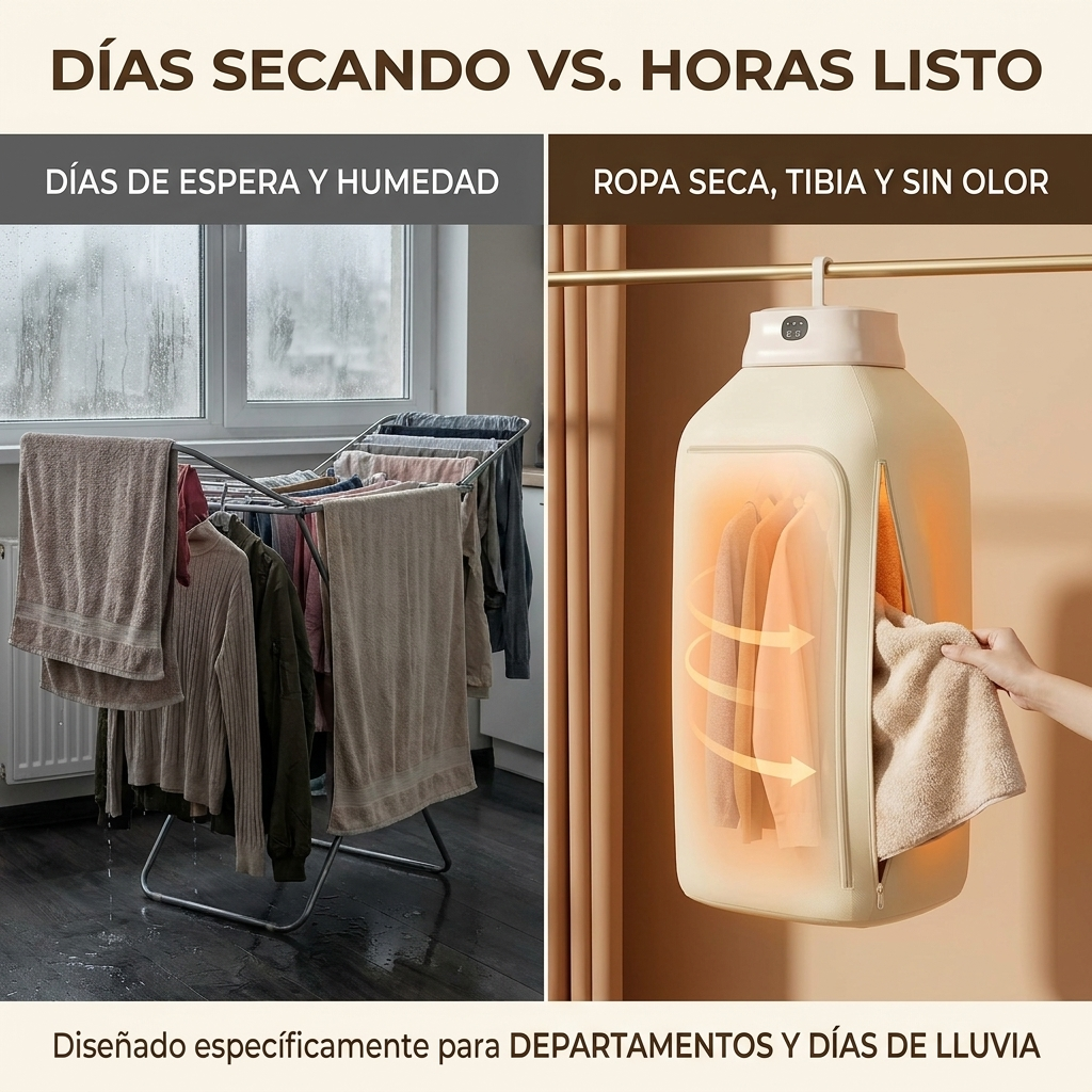 Descubre el Combo Perfecto:  Secadora Portátil Plegable + Mini Lavadora Portátil y Pastillas limpiadoras GRATIS