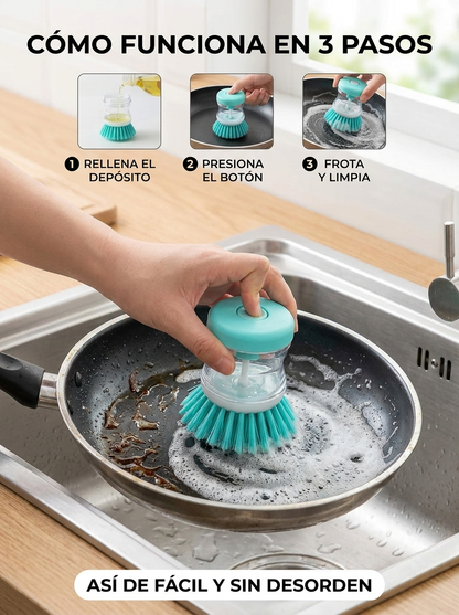 BubbleScrub™ | Cepillo Dispensador de Jabón 2 en 1