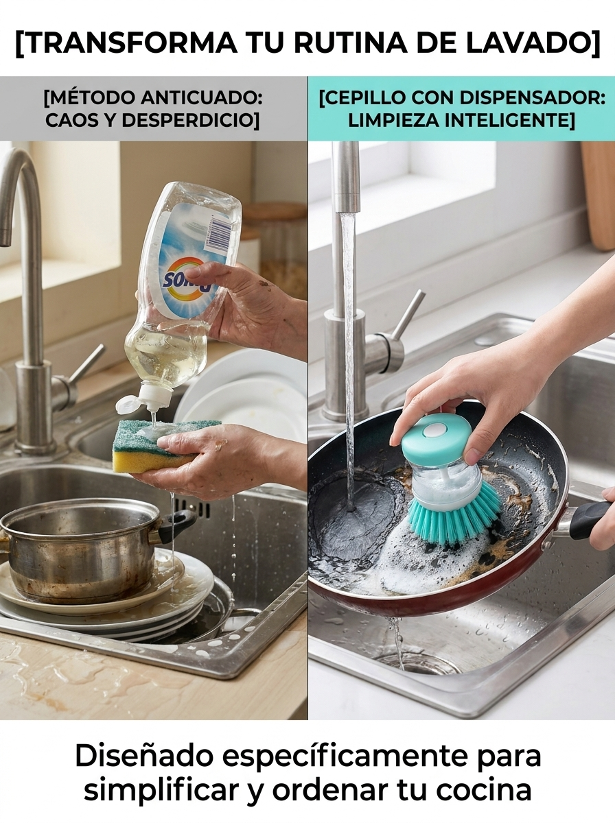 BubbleScrub™ | Cepillo Dispensador de Jabón 2 en 1